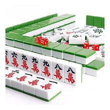 Load image into Gallery viewer, XIAOQIU Mahjong Sets Chinese Chinese Mahjong Game Set, 42mm Large Tile with A Carrying Travel Case for Adults, Kids, Boys and Girls, 144 Tiles(Green) Mah Jongg Set
