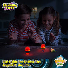 Load image into Gallery viewer, Light Up Spinning Tops for Kids, Set of 12, Red UFO Spinner Toys with Flashing LED Lights, Fun Birthday Party Favors, Goodie Bag Fillers for Boys and Girls, Stocking Stuffers Display Box
