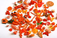 TomToy Orange I Spy Trinkets for Rainbow I Spy Bottle/Bag, Colorful Miniatures, Mixed Buttons, Beads, Charms, 1-3cm, Set of 50