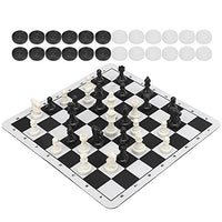 CUTULAMO Portable Travel Games Intelligent Toy, Not Easy to Lose Light in Weight 2 in 1 Chess Draughts Set for Children for Classroom