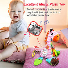 Load image into Gallery viewer, JERICETOY Car Seat Toy Baby Toy Infant Toy with Musical Box Stroller Toy Crib Toy Development Toy with Rattles Crinkle Teether Magic Mirror, Stroller Clip-On Carseat Cot Crib Bed Hanging Toy - Giraffe
