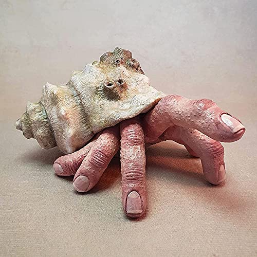 Fingercrab Creepy Weird Realistic Horror Resin Model, Desktop Ornament Home Decor, Finger Hermit Crab Sculpture, Rated R Scary Movie Props Fingercrab Horror Toy Halloween Decor (A)