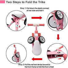 Load image into Gallery viewer, Kids Tricycles for 2 3 4 Years Old and Up Boys Girls Tricycle Kids Trike Toddler Tricycles for 2-4 Years Old Kids Toddler Bike Trike 3 Wheels Folding Tricycle Kids Walking Tricycle Walk Trike (pink)
