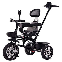 Moolo Baby Trikes with Parent Handle Kids Children Toddler Tricycle Ride on 3 Wheels Bike Maximum Weight 30 kg (Color : Black)