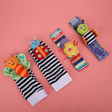 Load image into Gallery viewer, Liyeehao Portable Bright Colors Small Rattle Baby Wrist Strap, Infant Sock Hanging Toy, Healthy Cloth for Baby Home Infant Playing(A Set of Wristband Socks)
