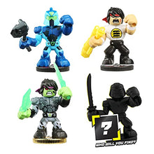 Load image into Gallery viewer, Akedo Ultimate Arcade Warriors - Warrior Collector 4 Pack - 3 Mini Battling Action Figures: Glitchblade, Chux Lee &amp; Hyperlock and one Hidden
