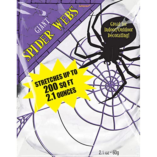Giant White Polyester Spider Webs, 1 Pack
