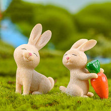 Load image into Gallery viewer, EXCEART 7pcs Yellow Mini Bunny Figurines Easter Cake Cupcake Toppers Ornaments Rabbit Fairy Garden Miniature Collection Moss Micro Landscape Dashboard Animals
