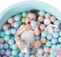 TRENDBOX 100 Ball - 5 Macaron Colors Pit Balls Non-Toxic Free BPA Soft Plastic Balls for Ball Pit Play Tent Baby Playhouse Pool Birthday Party Decoration