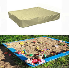Load image into Gallery viewer, Patio Sandbox Cover 420D Waterproof Outdoor Square Sandpit Pool Cover with Drawstring Sand Beach Sandbox Protector for Kid Toys Beige 59.05x59.05x7.9Inch
