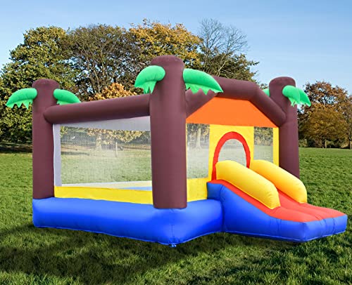 ALINUX 9 ft x 9 ft Bounce House for Kids Toddler, Inflatable Bouncy Castle Jumping House Outdoor Indoor for Ages 3-5 Years (Without Blower)