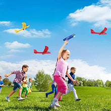 Load image into Gallery viewer, Aizoer LED Airplane Toy, 2 Flight Mode Catapult Plane Toy for Kids,Throwing Foam Plane with Launcher Toys One-Click Ejection Shooting Game Birthday Toy for 6 7 8 9 10 Year Old Boys and Girls
