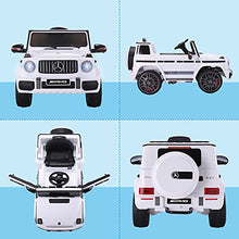 Load image into Gallery viewer, Licensed Mercedes-Benz G63 Car for Kids with 2 Powerful Motors, Ride on Car 12V, Electric Car Remote Control/ 2+1 Speed/ Suspension System/ Horn/ LED/ Music/ USB for Boys, Girls (White)
