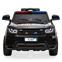 Load image into Gallery viewer, 12V Kids Police Ride On Car Electric Cars 2.4G Remote Control, LED Flashing Light, Music &amp; Horn.
