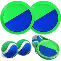 CPSYUB Toss and Catch Ball Game Set,Beach Toys for 3,4,5,6,7,8,9 Years Old Boys/Girls,Outdoor Games for Kids with 8 Inch Paddle Toss(2 Paddles,2Balls,1 Bag)