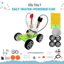 Load image into Gallery viewer, Aquashot Box - Set of 3 DIY Water Science Toys - Salt Water Powered Car, Water Tornado Maker, Water Purification System | STEM Learning, Easy to Assemble, A Great Science-Based Educational Activity
