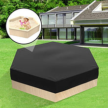 Load image into Gallery viewer, Sfcddtlg 55.1x43.3 Inch Sandbox Cover-Protective Cover for Sandbox with Drawstring-Waterproof Sandpit Cover for Home Outdoor Kids Toy Protection Tarpaulin Dustproof Accessories(Black-S)
