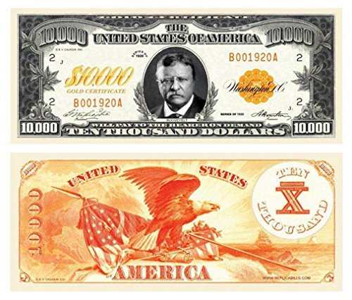 (10) $10,000 Gold Certificate Bills with Bonus Thanks a Million Gift Set