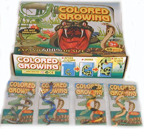 6 Pieces Assorted Magic Growing Snakes - Grows up to 600 Percent