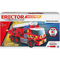Meccano Erector Discovery, Rescue Fire Truck with Lights and Sounds STEAM Building Kit, for Kids Aged 5 and up
