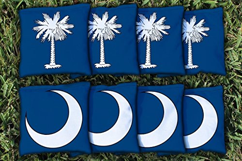 8 South Carolina Flag Regulation Corn Filled Cornhole Bags