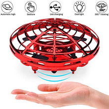 Load image into Gallery viewer, Iove forever Boy Toy Child Flying Drone Mini Hand Control Flying Ball Drone 2 Speed and LED Lights for Children, Boys and Girls Gifts (Red) (Red)
