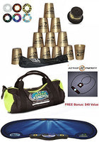 Speed Stacks Custom Combo Set - The Works: 12 Gold Cups, Cup Keeper, Carry Bag, Pro Timer, Gen3 Mat, 6 Snap Tops & Gear Bag + Free Bonus: Active Energy Power Balance Necklace $49 Free