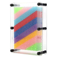 IUUWTMV 3D Pin Art Toy Unique Plastic Pin Art Board Sculpture Pins Craft Toys for Kids and Adult Large Size 6 x 8 inches (Rainbow)