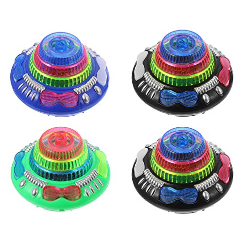 TOYANDONA 4pcs Top for Kids Musical Toy LED Light Up Flashing Rotation Gyro Toy for Kids Children Party Favors
