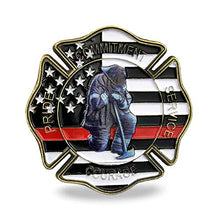 Load image into Gallery viewer, Firefighter Prayer Coin Thin Red Line US Flag Challenge Coin
