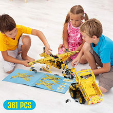 Load image into Gallery viewer, Top Race Stem Building Toys Building Set stem Kits for Boys Gift Toys for Boys Ages 6 7 8 9 10 11 12 13 14 Year olds and up, 2 in 1 Model Set Dump Truck and Airplane 361 Pieces

