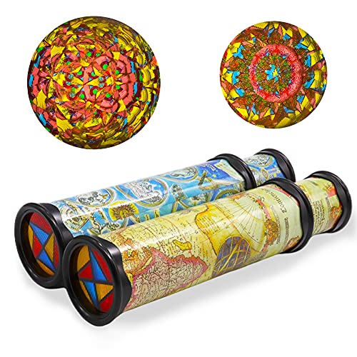 Anyumocz 2 Pcs Magic Kaleidoscope,Old World Kaleidoscope Classic Toys,Stretchable Long Classic Kaleidoscope Toy for Boys and Girls Gifts,Children Toys(Two Colors)