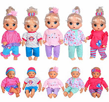 Load image into Gallery viewer, Doll Clothes 7sets Doll Playtime Outfits Clothes Hat Headband for 10 Inch Baby Dolls 12 Inch Baby Dolls
