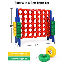 Load image into Gallery viewer, Safeplus Giant 4 in A Row Classic Game Set, 47 Jumbo 4-to-Score Toy Set,Fun Indoor &amp; Outdoor Connect Four Games for Kids Adults Family Party
