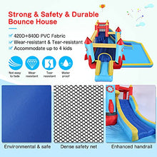 Load image into Gallery viewer, Inflatable Water Bounce House with Blower Kids Water Bouncy Castle with Slide, Climbing Wall, Plash Pool, Including Carry Bag Repair Kit ((146 x 132 x 81) Castle)

