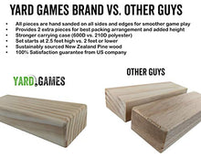 Load image into Gallery viewer, Yard Games Giant Tumbling Timbers with Carrying Case | Starts at 2.5-Feet Tall and Builds to Over 5-Feet | Made with Premium Pine Wood
