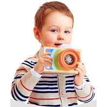 Load image into Gallery viewer, LoveAloe Mini Wooden Camera Toy with Multi-Prism Kaleidoscope Portable Camera for Children Boys Girls,(Orange) Portable
