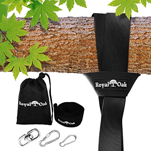 EASY HANG (4FT) TREE SWING STRAP X1 - Holds 2200lbs. - Heavy Duty Carabiner - Bonus Spinner - Perfect for Tire and Saucer Swings - 100% Waterproof - Easy Picture Instructions - Carry Bag Included!