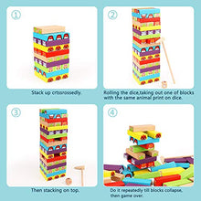 Load image into Gallery viewer, Lewo Colored Stacking Game Wooden Building BlocksTower Board Games for Kids Adults 54 Pieces (Colorful Stacking Gane)
