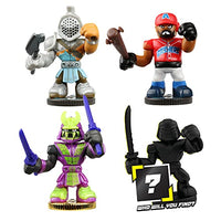 Akedo Ultimate Arcade Warriors - Warrior Collector 4 Pack - 3 Mini Battling Action Figures: Twinfang, Slam Granderson & Aximus and one Hidden Mini Battling Action Figure!, Multicolor (14249)