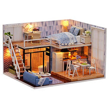 Load image into Gallery viewer, Ogrmar Dollhouse Miniature with Furniture, DIY Dollhouse Kit Plus Dust Proof &amp; LED Light, Creative Room Toys for Children Gift (Blue Time)

