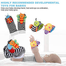 Load image into Gallery viewer, Diydeg Portable Cute Shapes Environmentally Friendly Small Rattle Cloth Baby Wrist Strap, Infant Sock Hanging Toy, Healthy for Infant Baby(A Set of Wristband Socks)
