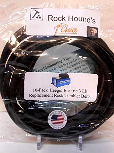 Rockhound's 1st Choice Replacement Drive Belts for Leegol Electric Single Drum 3LB Rotary Rock Tumbler- 10 Pack (B1000-342)