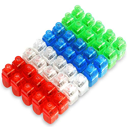 Novelty Place LED Finger Lights 40 Pack Bright Party Favors Party Supplies for Holiday Light up Toys Assorted Color