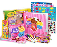 Crayola Scrapbook Activity Craft Kit, Mess Free Journal Set for Kids, Drawing Art Supplies Included Scrapbook, Pattern Sheets, Cut Outs, Gem Stickers, Sequins, Crayola Washable Markers, Tape and