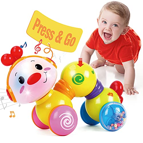 Baby Toys 6 to 12 Months - Musical, Light up, Press and Go 6 Month Old Baby Toys 12-18 Months Crawling Toys for Babies Infant Tummy Time Toys 7 8 9 Month Old Baby Toys for 1 Year Old Girl Boy Gifts