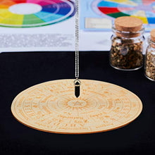 Load image into Gallery viewer, Star Pendulum Board Dowsing Divination Metaphysical Message Board Wooden Divination Board with Black Crystal Dowsing Pendulum Necklace Witchcraft Wiccan Altar Supplies Kit
