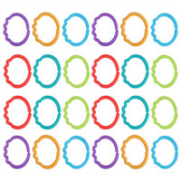 NUOBESTY Links Rings Toys Colorful Round Connecting Ring Hanging Stroller Attach Toys for Baby/ Infant/ Newborn/ Kids, 48pcs