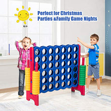 Load image into Gallery viewer, Costzon Giant 4-in-A-Row, Jumbo 4-to-Score Giant Games for Kids &amp; Adults, Indoor Outdoor Party Family Connect Plastic Game, 4 Feet Wide by 3.5 Feet Tall w/42 Jumbo Rings &amp; Quick-Release Slider (Red)

