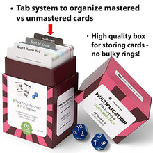 Load image into Gallery viewer, Think Tank Scholar Learn to Read &amp; Multiply - 520 Sight Words Flash Cards (Dolch &amp; Fry) + 76 Multiplication Flash Cards &amp; Quick Quiz Dice (All Facts 1-12)
